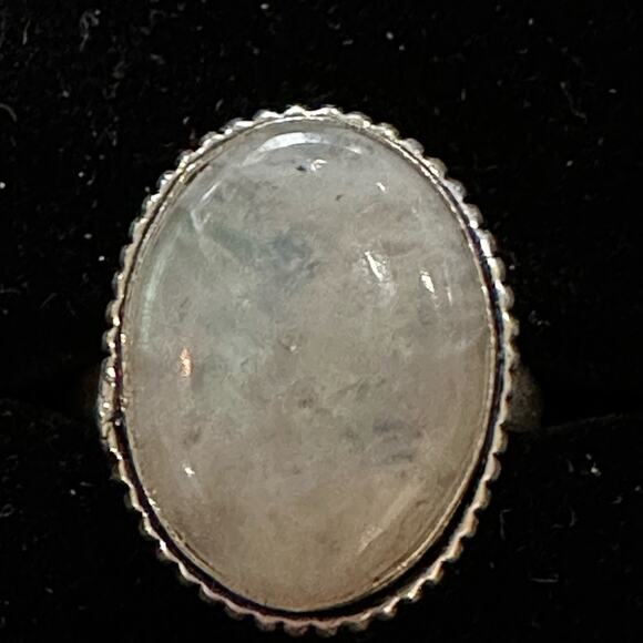 💕 Rainbow moonstone, gemstone silver plated ring stamped 925 size 9 handmade - Picture 3 of 3
